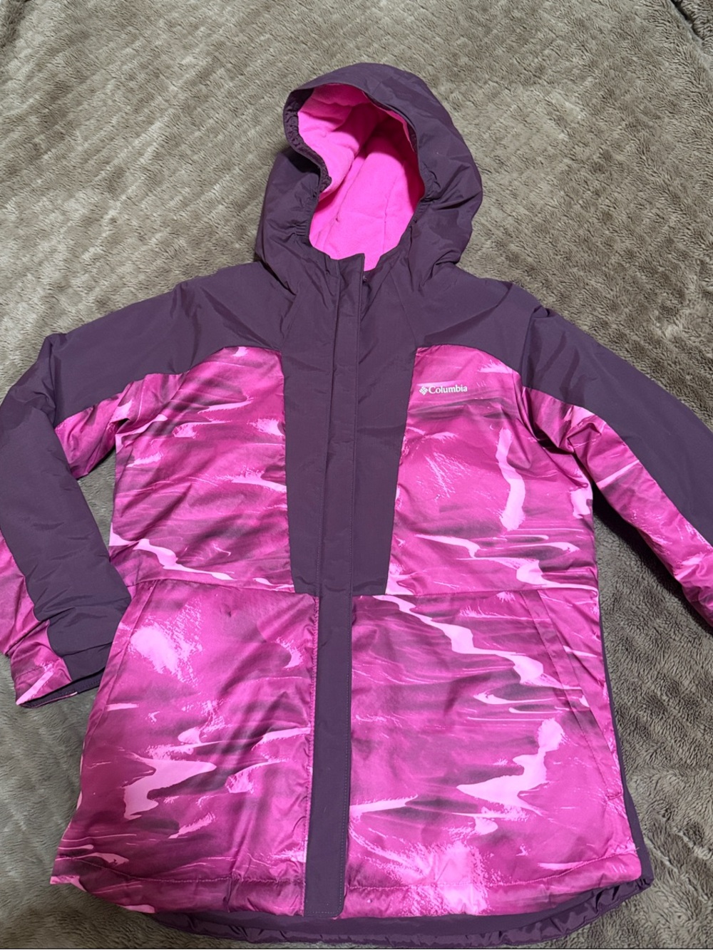 Columbia Pink & Purple Girls' Hooded Winter Jacket